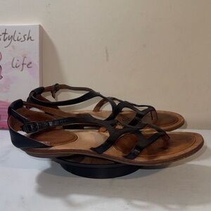 Gentle Souls Upon-A-Star Black Leather Sandals - Women’s Size 8M